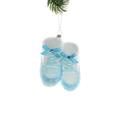 Starlight Collection Pink Hanging Glittered "Baby"s 1St Christmas" Shoes Ornament (Pack Of 2) Glass in Blue | 3 H x 4 W x 3.5 D in | Wayfair