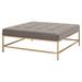 Orient Express Furniture Stitch & Hand Ore Gray Synthetic & Brushed Brass Brule Upholstered Cocktail Table | Wayfair 6702.OGRY-BBRS