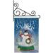 Breeze Decor Snow Globe Snowman Winter Christmas Impressions 2-Sided Polyester 19 x 13 in. Flag Set in White/Blue | 18.5 H x 13 W in | Wayfair