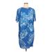 CATHERINE Catherine Malandrino Casual Dress: Blue Tropical Dresses - Women's Size X-Large