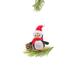 The Holiday Aisle® White/Red Cloth Hanging Cheery Penguin on Pine branch, Glass | 4 H x 4 W x 1.5 D in | Wayfair 4651EFF4F5F546C6BF0208A86DA015A5