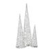 The Holiday Aisle® Silver Wireframe Glittered Cone Accent Lighted Tree Set in Gray | 32 H x 8 W x 8 D in | Wayfair 322AAA0BBA6749CDAB298D80E1C9B9C5