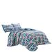 Bayou Breeze Aylissa Blue/Pink/Green 3 Piece Bedspread Set in Blue/Green/Pink | Queen Duvet Cover + 2 Standard Shams | Wayfair