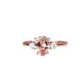 Pear Morganite Gemstone Solid 14K Rose Gold Dainty Diamond Prong Set Solitaire Engagement Ring Special Christmas Gift For Her