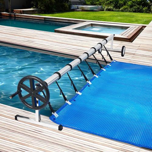 Pool Aufroller Premium, Aluminium Aufrollsystem 3m - 5,70m für Solar und Pool Planen und