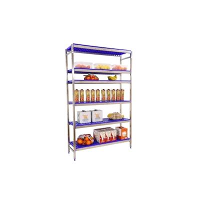 SimonRack Simoninox Edelstahl-Regal Grundregal SIMONINOX 6 Fachböden aus Polypropilen 1600x860x400 mm (Höhe x Länge x Breite) Image