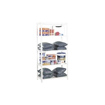 SimonRack Metallregal mit Schrauben Comfort 5 Fachböden mit 100 kg pro Ebene in WEISS 2000x1000x300 mm (Höhe x Länge x Breite) Image