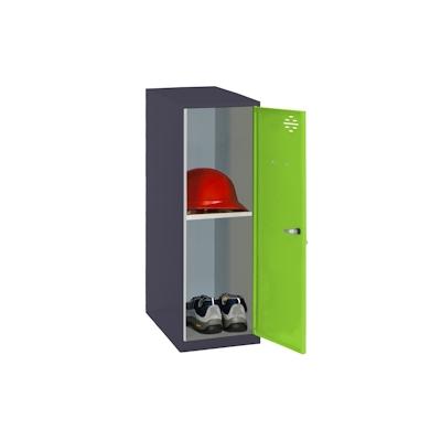 SimonRack Metallschrank mini zerlegt + Regalboden ANTHRACITE/GRÜN 915x300x500 mm (Höhe x Länge x Breite) Image