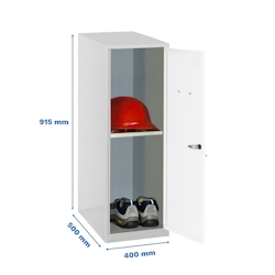 SimonRack Metallschrank mini zerlegt + Regalboden GRAU/WEISS 915x400x500 mm (Höhe x Länge x Breite) Image