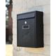 Contempoary Black 'POST' Galvanised Steel Wall Mounted Post Box/Modern Post Box, Lockable Secure Post Box with Spare Keys, Lockable Front