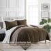 3PC Reversible Sherpa Down Alternative Comforter Set with Solid Color