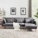 L-shaped Velvet Sleeper Sectional Sofa with Recliner, Convertible Sofa Bed, Right Facing