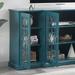 Retro TV Stand, Storage Buffet Cabinet, Sideboard with Glass Doors and Adjustable Shelves, TV Console Table