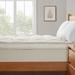 White Goose Feather Bed Fitted Mattress Topper with 100% Organic Cotton Cover