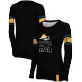 Women's ProSphere Black Kennebec Valley Community College Endzone Logo Long Sleeve T-Shirt