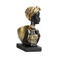 Dickly Decorative Lady Statue Sculpture African Gold Color Table Centerpieces Ornament Figurines Crafts for Bookshelf Gift Home Decoration