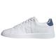 adidas Men's Advantage Premium Leather Shoes Sneakers, FTWR White/FTWR White/Crew Blue, 8.5 UK