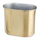 mDesign Waste Collector Bin Made of Metal – Smart Paper Basket for Bathroom, Office, and Bedroom – Small Rubbish Bin for Paper – Soft Brass