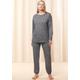 Pyjama TRIUMPH "Endless Comfort PK LSL" Gr. 42, grau (dark grey melange) Damen Homewear-Sets Pyjamas