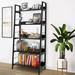 Ebern Designs Eleri 5 Tiered Bookshelf, Ladder Shelf Etagere Bookcase, Wood & Metal Bookshelf in Black | 59 H x 27.7 W x 13.8 D in | Wayfair