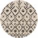 Black/White 63 x 63 x 1.26 in Area Rug - Foundry Select Adeen Shaggy Performance Tasseled Beige/Black Area Rug | 63 H x 63 W x 1.26 D in | Wayfair