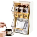 Boîte de Rangement Transparente à 2 Niveaux pour Sachets de Thé Porte-Dosettes de Café