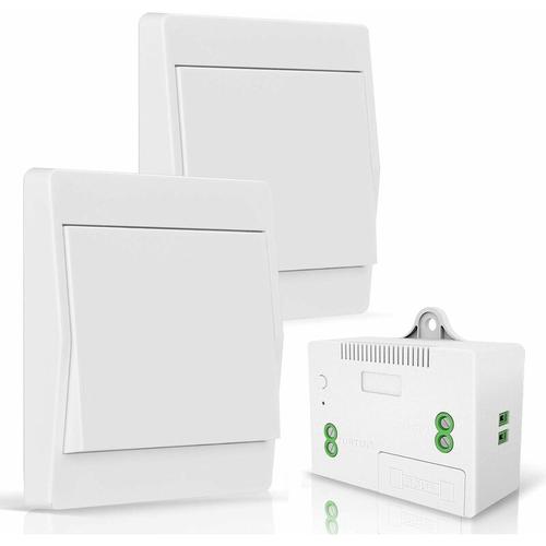 Funkschalter Licht Set, Funk Lichtschalter Batterielose Wandschalter Wireless Lichtschalter 200M