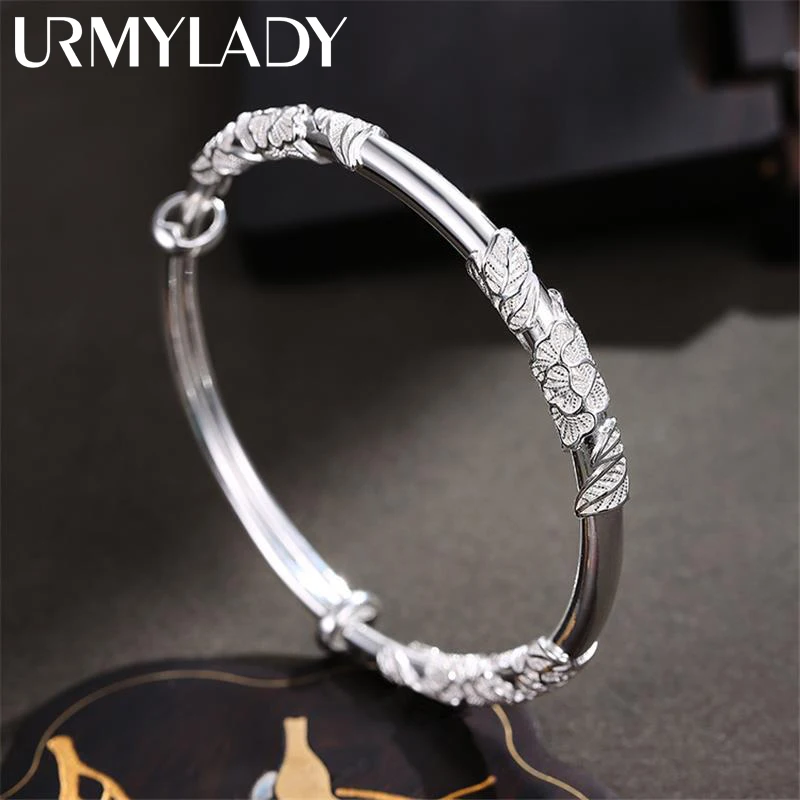 Bracelets en argent sterling 925 pour femmes, design original, fleurs en fleurs, à la mode, bijoux de fête de mariage, cadeau réglable