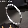 Bracelets de fleurs en argent regardé 925 pour femmes bracelets de créateurs originaux fête de