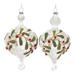 6ct White and Red Beaded Glass Mistletoe Christmas Ornaments 6.5"