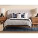 Lily Tufted Upholstered and Walnut Wood Queen Platform Bed Frame