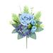 Set of 4 Sky Blue Artificial Delicate Mixed Rose Hydrangea Flower Stem Bush Bouquet 11in - 11" L x 9" W x 6" DP