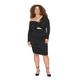 Trendyol Damen Woman Young Mini Shift Hood Knit Dress Kleid, Schwarz, XX-Large Plus