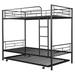 Twin-Over-Twin Metal Bunk Bed With Trundle,Can be Divided into two beds