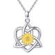 Sunflower Celtic Knot Necklace 925 Sterling Silver Irish Knot Pendant Necklace Sunflower Jewelry Gifts for Women Girls