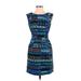 Tracy Reese Cocktail Dress - Party Crew Neck Sleeveless: Blue Print Dresses - Women's Size 2