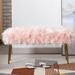 Everly Quinn Giuliette Bench Fur/Upholstered, Metal in Pink/Brown | 17.7 H x 35.4 W x 13.7 D in | Wayfair 10D73391EC424FFAB02043511F2252E0