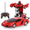 Rc Cars and Trucks Remote Control Cars 2In1 Transformation Robots Toy Deformation Toys RC Sports Car