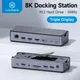 Hagibis USB C Docking Station Type C to 8K DP HDMI-Compatible Triple Display M.2 SSD PD3.0 RJ45 15
