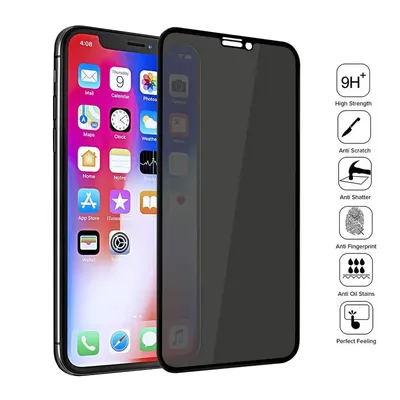 Black Privacy Tempered Glass On iPhone 15 14 13 12 11 Pro XS Max XR Anti Spy Screen Protector For iPhone 7 8 16Plus Protective