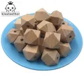 High quality Faceted beech Wood Bead 100pcs 10-20mm Unfinished Natural Geometric Figure Polygon