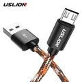 USLION Micro USB Cable Nylon Fast Charge USB Data Cable for Samsung Xiaomi LG Tablet Android Mobile