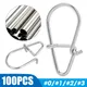 MiNIi Stainless Steel Fishing Snap 100 PCS Hooked Snap Pin Fastlock Clip Accessories Tackle for