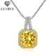 CC Necklaces Pendants For Women Cubic Zirconia Yellow Square Stone White Gold Plated Wedding