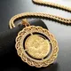 Turkish Coin Pendant Necklace Slid Chain Gold Plated Men Women Chain Necklace Arabic Totem Design