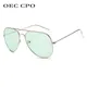 OEC CPO Fashion Clear Color Pilot Sunglasses Women Men Brand Designer Pink Blue Lens Sun Glasses Men