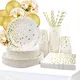 Wedding gold party bronzing dots disposable dishes decorations stamping plate disposable cup
