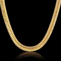 Hiphop Gold Chain For Men Hip Hop Chain Necklace 8MM Gold Color Curb Long Chain Necklaces Men's