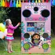 Gabby Dollhouse Toss Games Banner with Bean Bags Birthday Party Games Boys Girls Backdrop Photo