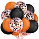 15 stücke Halloween Ballon Orange Schwarz Latex Konfetti Luftballons Halloween Party Decor